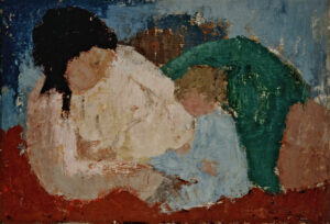 Alex Dose, Gerda mit Johannes, Öl auf Hartfaser, Dresden, Gotha, Erfurt