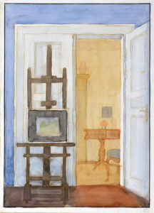 Alex Dose, Atelier Bergmannstraße, Tusche, laviert, Dresden, Gotha, Erfurt