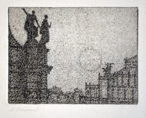 Alex Dose, Hofkirche und Semperoper Dresden, Radierung, signiert, Dresden, Gotha, Erfurt