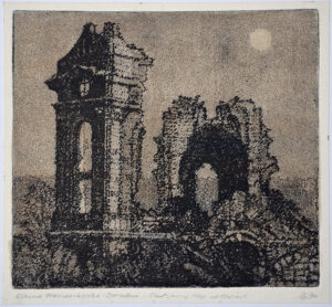 Alex Dose, Ruine Frauenkirche Dresden, Radierung, signiert, Dresden, Gotha, Erfurt