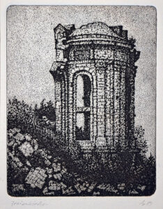 Alex Dose, Ruine Frauenkirche Dresden, Radierung, signiert, Dresden, Gotha, Erfurt