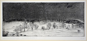 Alex Dose, Winterlandschaft, Radierung, Dresden, Gotha, Erfurt